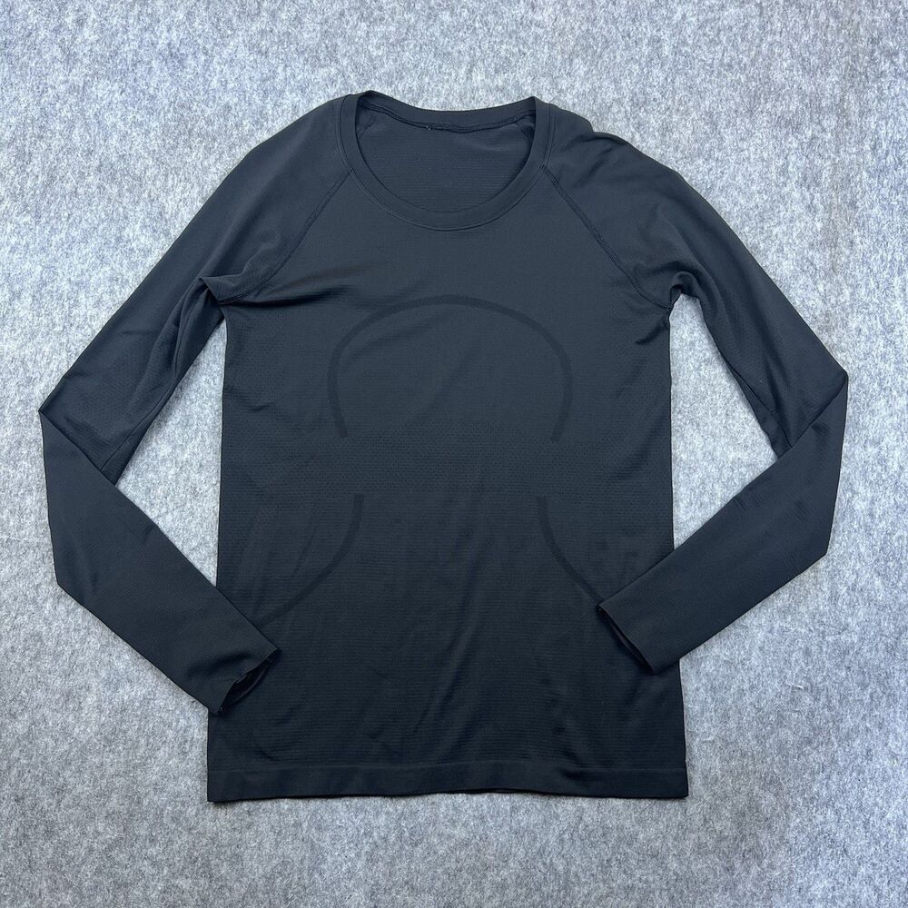 Lululemon Women's Swiftly Tech Long Sleeve 2.0 Shirt Black Activewear Gym Sz 10